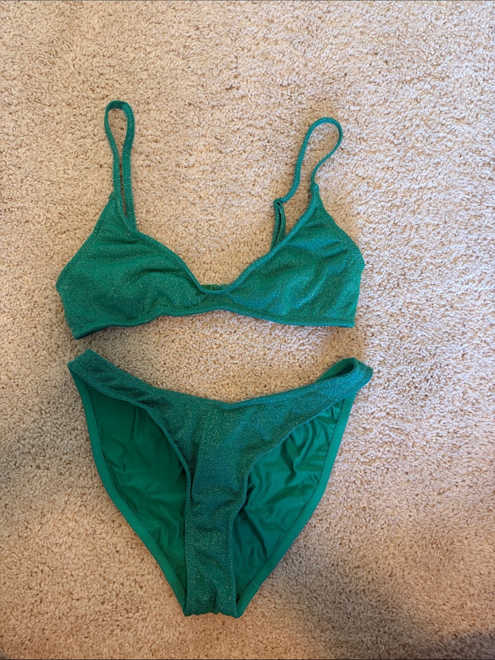 triangl swimwear Emerald Green Glitter Bikini